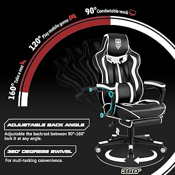 Amazon.com: Vonesse Gaming Chair with Footrest,Reclining